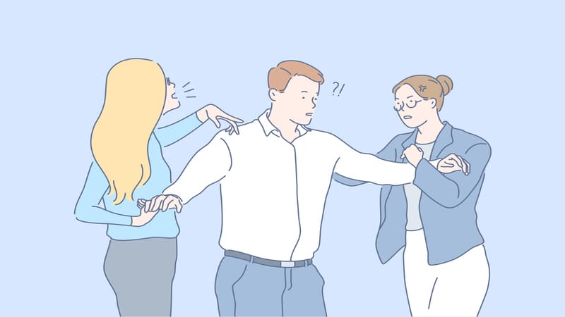 なんかもみくちゃにされている社員